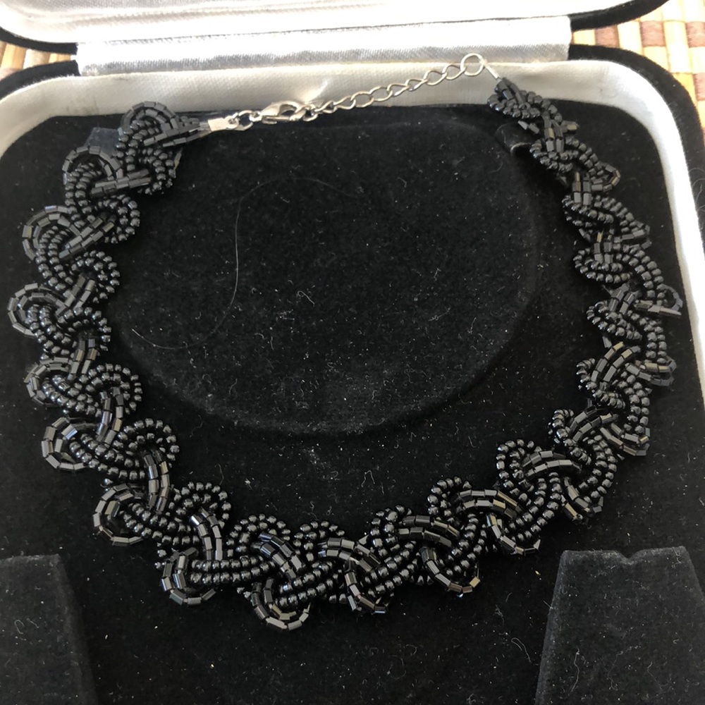 Beautiful Woven Black Beaded Choker